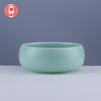 【全网低价，真便宜直播间】一得阁笔洗文房四宝景德镇青瓷多功能水碟珍品仿古汝窑笔洗国画书法豆青盛墨汁用墨盒陶瓷墨池笔搁墨海笔洗