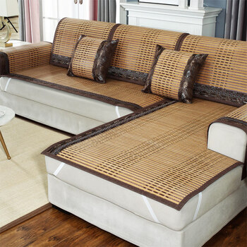 沙发竹席凉感沙发垫梦娜莎夏天款藤竹席沙发垫夏季双面清凉透气凉感竹