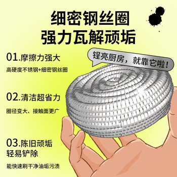 苏诺钢丝球410不锈钢30只箱装去污强不掉屑清洁球洗锅刷加重款25g/只