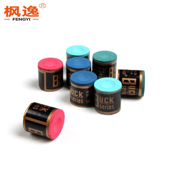枫逸 台球巧克粉美式黑8斯诺克桌球杆圆形圆柱擦粉 深绿色油性2个起订