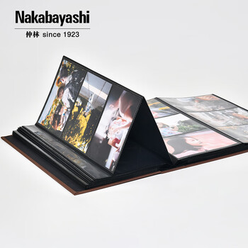 Nakabayashi仲林日本5寸相册本大容量家庭影集纪念册插页式wide布艺折叠相册照片书 本白TPL-241-V