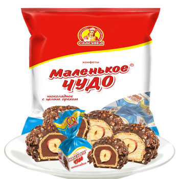 slavyanka斯拉夫 巧克力味榛子夹心糖果500g 俄罗斯进口代可可脂巧克力婚庆情人节糖果喜糖