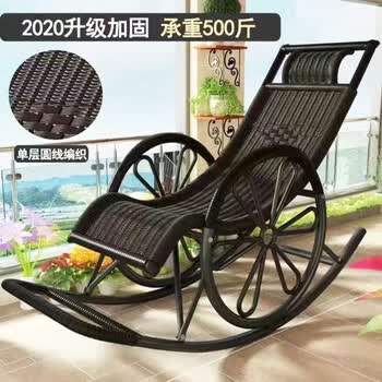 手逗躺椅摇摇椅成人藤椅夏天老年人户外睡椅睡午觉晒太阳室外阳台椅子 黑色加厚【单层双轮款】【图片 价格 品牌 报价】 京东 
