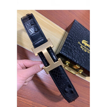 原厂原装焚驰鳄鱼皮带男真皮不带头商务休闲年轻人自动扣打孔针扣无头