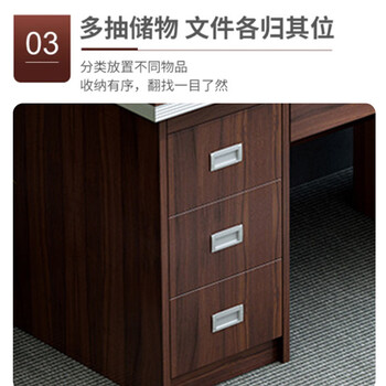 中伟（ZHONGWEI）电脑桌办公室油漆木质书桌写字桌台式职员财务办公桌1.4米
