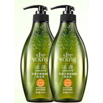 滋源洗发水535ml大瓶无患子控油清爽保湿滋养无硅油g强根健发 茶籽