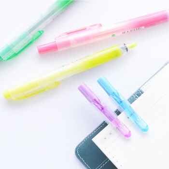 派通（Pentel ）SXS15 按动荧光笔 手账记号笔标记笔 伸缩式大容量荧光笔可换芯 4.5mm 粉色