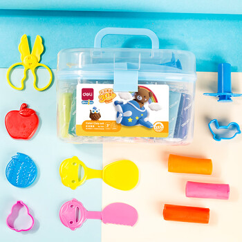 得力(deli)24色橡皮泥DIY手工美术彩泥材料非轻型粘土玩具黏土手提盒易收纳蓝色儿童开学文具生日礼物 得力(deli)24色橡皮泥DIY手工美术彩泥材料非轻型粘土玩具黏土手提盒易收纳蓝色儿童开学文具生日礼物