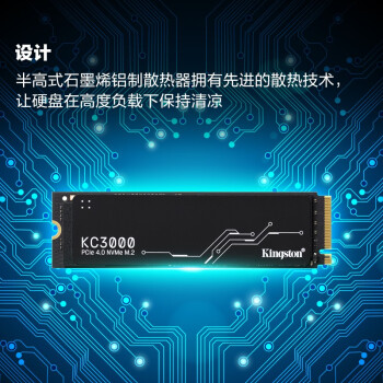 金士顿（Kingston）2TB SSD固态硬盘 M.2接口(NVMe PCIe 4.0×4) KC3000 读速高达7000MB/s 适配《黑神话：悟空》游戏 