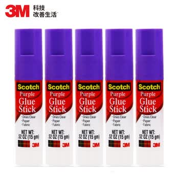 3M 胶棒  固体胶/固体胶棒/固体胶水 思高 PVP 办公用品 胶棒紫色变色5支装 6115