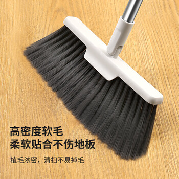 LYNN扫把簸箕套装 家用防风梳齿型扫地扫帚 可折叠直立收纳旋转扫帚笤