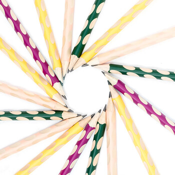 思笔乐（STABILO）洞洞铅笔 小学生文具 HB铅笔 儿童矫姿练字 考试铅笔 324紫色6支装 儿童铅笔