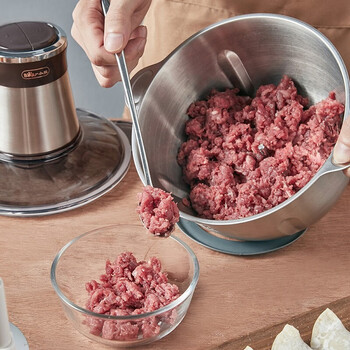 Bear小熊 绞肉机家用电动小型不锈钢多功能搅肉搅拌机碎菜打馅剁辣椒姜蒜泥双刀配置 QSJ-C04H5 双刀