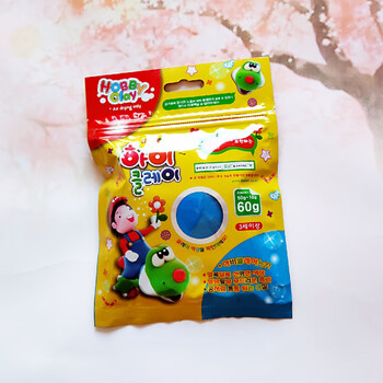 韩国土超轻粘土韩国土hobbyclay轻粘土diy模型60g500g袋装黑白肤蓝色