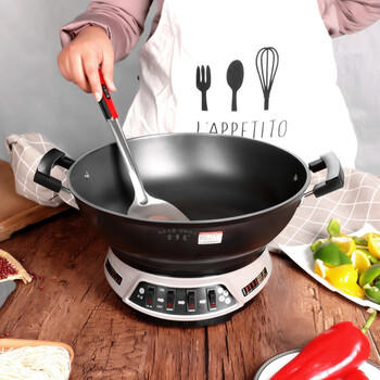 锅铁锅吉多星电用炒锅铸铁家用炒菜一体式电锅多功能电热锅不粘锅插电