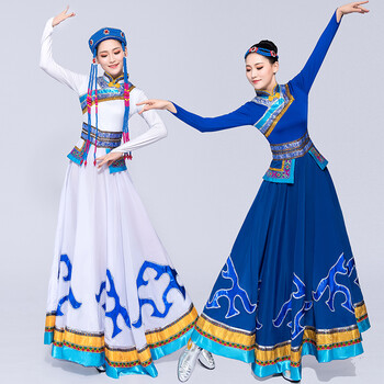 民族舞蹈服  演出服新款蒙古族演出服女装鸿雁舞蹈服装蒙古袍成人少数