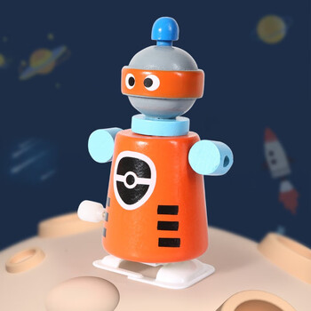 迪士尼木质发条机器人玩具上链婴儿童宝宝男孩女孩青蛙小鸡外星人漫步