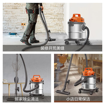 亿力家用商用车载吸尘器开荒保洁干湿两用吸吹一体 工业大功率大吸力吸水除尘吹尘桶式6341-10L金属桶 