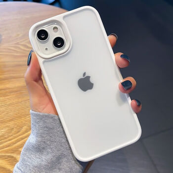 新款苹果12手机壳感撞色适用iphone14透明背板保护套13promax 笑源