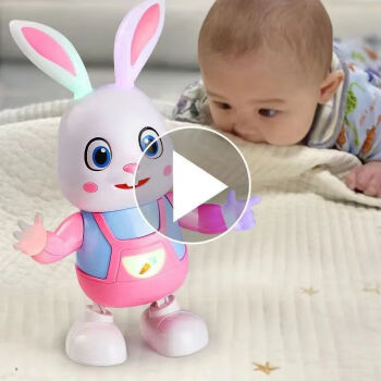 肯伦电动打鼓兔子抖音唱歌跳舞扭动婴儿玩具儿童早教玩具抬头练习模仿 20首歌打鼓跳舞兔子电池版