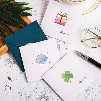 佳茉贺卡6张带信封封口贴纸邀请卡小清新商务卡片毕业纪念生日贺卡礼物员工答谢留言伴手礼