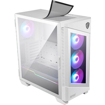 微星（MSI）刀锋100R白色玻璃侧透机箱支持ATX主板(显卡竖装/360冷排/3把ARGB风扇/前置Type-C/ARGB控制器）