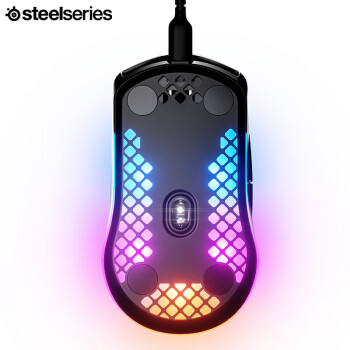 赛睿（SteelSeries）Aerox3有线游戏鼠标 洞洞鼠镂空电竞鼠标 战队推荐FPS/无畏契约/CS2/打瓦专用鼠标 59g轻量化 黑色