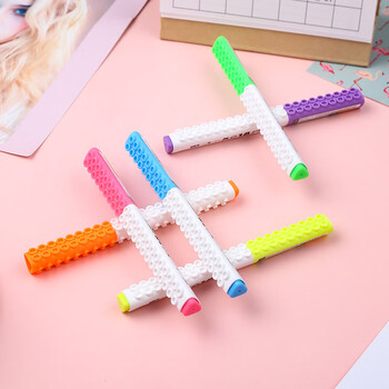 【开学必备】旗牌（Shachihata）BLOX系列可拼接糖果记号考试标记重点水性笔软芯笔荧光笔 0.4-4.0mm 荧光粉 KTX-FF