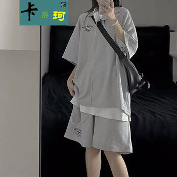 单南卫时尚女t恤夏季中学生高中初中生女生短袖衣服韩版夏天穿一套b