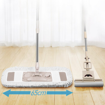 百家好世 大号平拖专用拖布头吸水懒人拖把配布墩布 1块装 百家好世 大号平拖专用拖布头吸水懒人拖把配布墩布 1块装