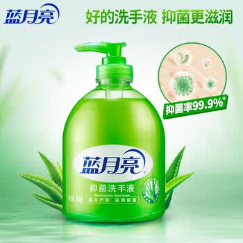 蓝月亮 洗手液泡沫丰富滋润保湿芦荟抑菌99.9%500g+洗手液补充装500g