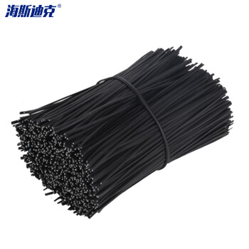 海斯迪克 HKW-132 扎丝 塑料PVC铁丝扎线Φ0.55mm 黑扁30cm(1000条)