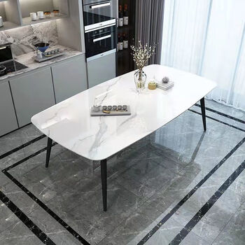 sivir餐桌椅组合亮光岩板家用网红客餐厅吃饭桌小户型一桌四椅组合