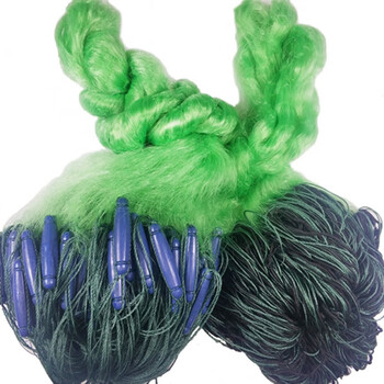 塑料浮漂绳坠包坠4米5米6米绿丝加重三层渔网鱼网沉网捕鱼网塑料浮包