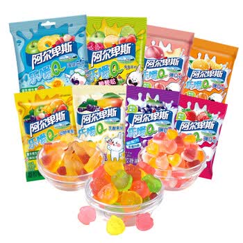 阿尔卑斯乐嚼qq糖软糖喜糖橡皮糖散装儿童节日创意小零食品大礼包