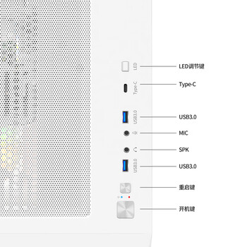 长城（Great Wall）海王星T7W凌风版 白色海景房机箱（ATX主板/Type-C 3.2/长显卡/360水冷位/配7风扇）