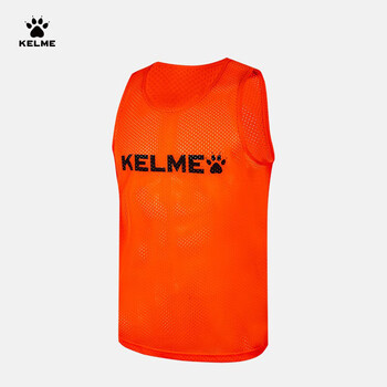 卡尔美（KELME）足球训练背心大网眼透气对抗组队坎肩分队服可定制 荧光橙黑M