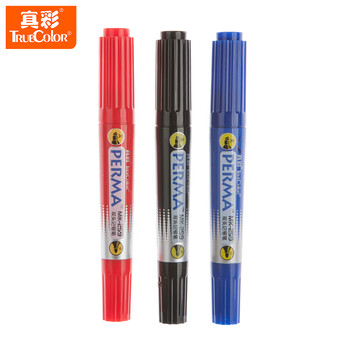 真彩（TRUECOLOR）记号笔大头笔防水油性快干速干防油红色生绘画双头记号笔不可擦大号工地划线快递物流专用20支/盒