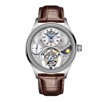 豪法haofa陀飞轮手表男士镂空雕花多功能机械表商务防水夜光腕表精钢