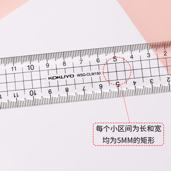 国誉(KOKUYO)15cm便捷划线尺子Campus双向刻度直尺 WSG-CLW150