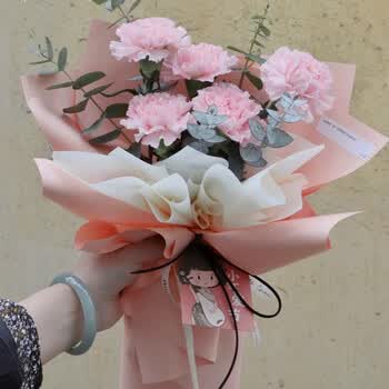 母亲节康乃馨小花束鲜花玫瑰向日葵单支上海同城速递配送花店七夕5朵