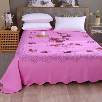 京度上海老式纯棉印花床单全棉加厚国民床单棉怀旧双人被单大牡丹花