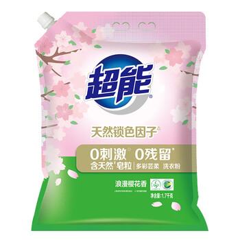 超能【肖战同款】多彩芸柔洗衣粉 浪漫樱花香 3.4斤 含天然皂粒