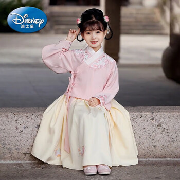 汉服女童秋季明制交领夏女孩古装超仙公主古代中国风秋装儿童唐装桃花