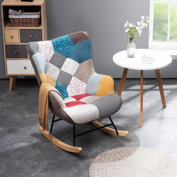 摇椅现代简约阳台休闲摇摇椅北欧风格艺术家用客厅懒人躺椅逍遥椅摇椅