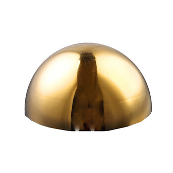 304#不锈钢钛金色半圆球 金属空心半圆球装饰半球封头亮光 400mm【图