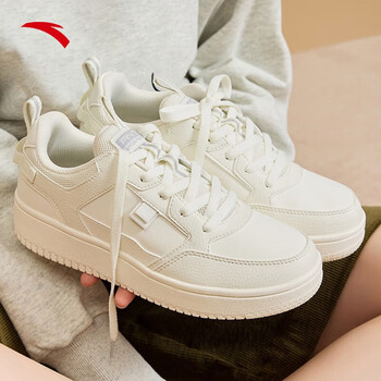 鞋女鞋2023秋季厚底增高休闲板鞋简约百搭运动鞋女 象牙白/银色-13 6