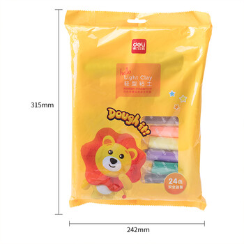 得力(deli)24色超轻粘土 彩泥黏土橡皮泥套装手工DIY玩具 幼儿园儿童开学文具生日礼物男孩女孩袋装