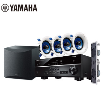 雅马哈（Yamaha）NS-IC600系列 音响 音箱 5.1声道吸顶式家庭影院 背景音乐蓝牙音响（7件套）HTR-3072功放