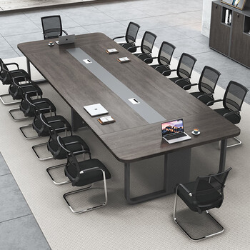 汉宏（HANHONG）会议桌椅组合长桌简约现代办公桌商务接待洽谈大小型长条桌